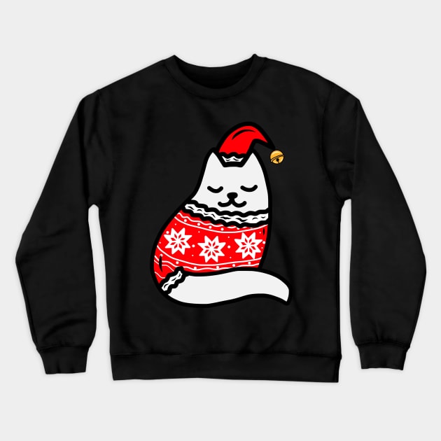 Cozy Christmas Sweater Kitten Crewneck Sweatshirt by faiiryliite